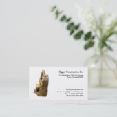 Carte De Visite La terre tombant du seau d'un bêcheur (Debout devant)