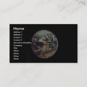 Carte De Visite La terre, vue d'Apollo 17, 1972, courtoisie de la