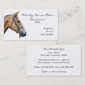 Carte De Visite La tête de cheval sur un arrière - plan simple (Devant / Derrière)