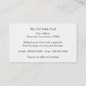 Carte De Visite La tête de cheval sur un arrière - plan simple (Dos)