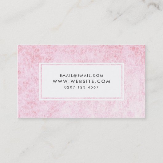 Carte De Visite La texture rose de velours moderne composent (Dos)