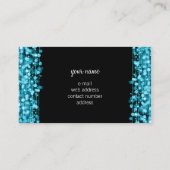 Carte De Visite La turquoise simple de monogramme s'allume et (Dos)