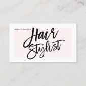 Carte De Visite La typographie de coiffeur moderne rougissent rose (Devant)