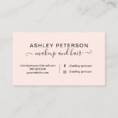 Carte De Visite La typographie de maquillage blush or rose parties (Dos)
