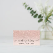 Carte De Visite La typographie de maquillage blush or rose parties (Debout devant)