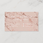 Carte De Visite La typographie de marbre de maquillage rougissent (Dos)