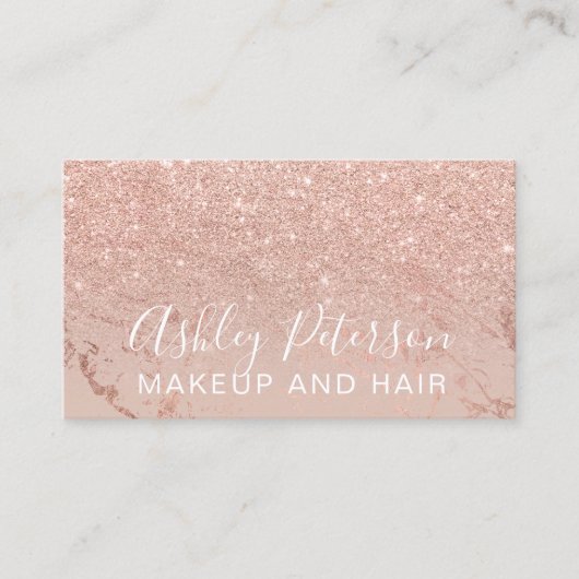 Carte De Visite La typographie de marbre de maquillage rougissent (Devant)