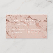 Carte De Visite La typographie de marbre de maquillage rougissent (Dos)