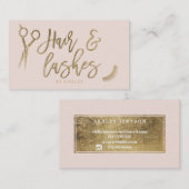 Carte De Visite La typographie d'or de manuscrit de mèches de (Devant / Derrière)