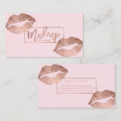 Carte De Visite La typographie d'un maquilleur lèvre un brin d'or (Devant / Derrière)