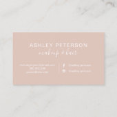 Carte De Visite La typographie élégante de maquillage rougissent (Dos)