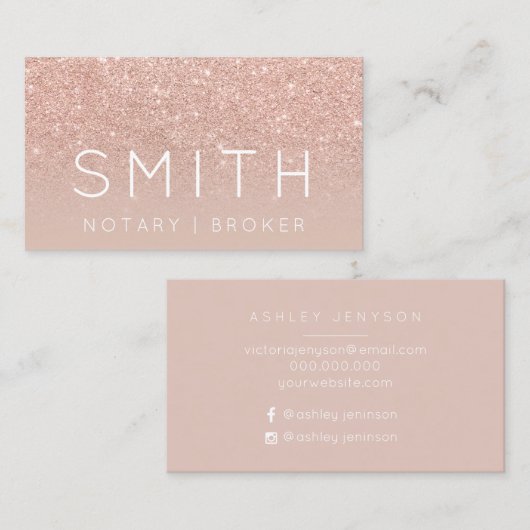 Carte De Visite La typographie élégante nommée de notaire (Devant / Derrière)