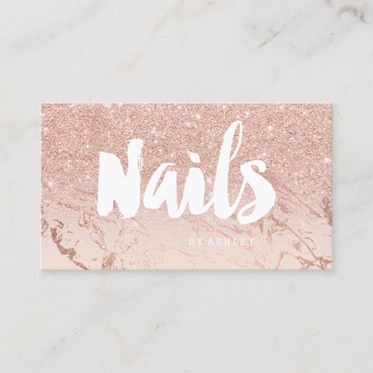 Carte De Visite La typographie moderne de marbre de clous (Devant)