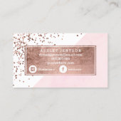 Carte De Visite La typographie rose d'or de fronts de logo (Dos)