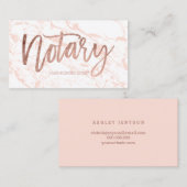 Carte De Visite La typographie rose élégante d'or de notaire (Devant / Derrière)