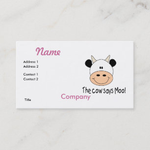 Carte De Visite La vache dit meuh