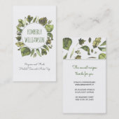 Carte De Visite La verdure tressent le feuille de laurier (Devant / Derrière)