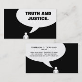 Carte De Visite LA VÉRITÉ ET LA JUSTICE. speech bubble (Devant / Derrière)