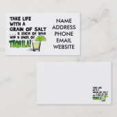 Carte De Visite La vie, chaux, sel, TEQUILA ! Humour de cocktail (Devant / Derrière)