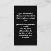 Carte De Visite LA VIE EST PLEINE DE CHOIX IMPORTANTS Christian (Dos)