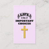 Carte De Visite LA VIE EST PLEINE DE CHOIX IMPORTANTS Evangélisme (Devant)