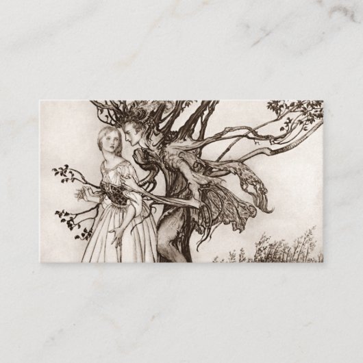 Carte De Visite La Vieille Femme Dans Le Bois Par Arthur Rackham (Devant)