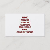 CARTE DE VISITE LA VIEILLE MINE D'OR (Dos)