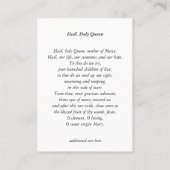 Carte De Visite La Vierge des Lys Prière de la Sainte Reine (Dos)