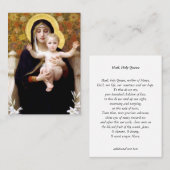 Carte De Visite La Vierge des Lys Prière de la Sainte Reine (Devant / Derrière)