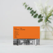Carte De Visite LA VILLE IDÉALE, noir, blanc, orange (Debout devant)