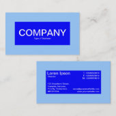 Carte De Visite Label central - Nuances de bleu (Devant / Derrière)