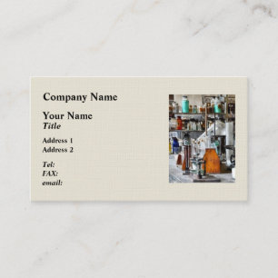 Carte De Visite Laboratoire de chimie avec tubes à essai et cornue