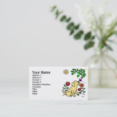 Carte De Visite Labrador jaune et vert (Debout devant)