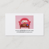 Carte De Visite Labrador jaune sur le divan rose (Dos)