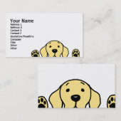 Carte De Visite Labrador jaune vous observant (Devant / Derrière)