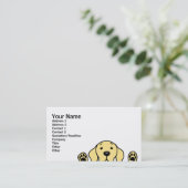 Carte De Visite Labrador jaune vous observant (Debout devant)