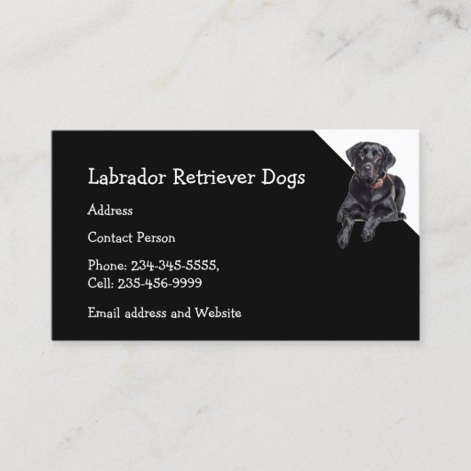 Carte De Visite Labrador Retriever Chiens éleveur Animaux de compa (Devant)