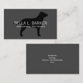 Carte De Visite Labrador Retriever Silhouette Black Lab sur Grey (Devant / Derrière)