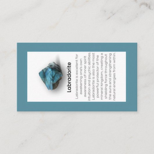 Carte De Visite Labradorite Crystal Signification Bijoux Display (Devant)