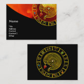 CARTE DE VISITE LABYRINTH ASTRAL, ASTROLOGIE ZODIAC GRAPHIQUE DE S (Devant / Derrière)