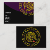 Carte De Visite LABYRINTH ASTRAL, ASTROLOGIE ZODIAC GRAPHIQUE Viol (Devant / Derrière)