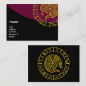 Carte De Visite LABYRINTH ASTRAL, ASTROLOGIE ZODIAC GRAPHIQUE Viol (Devant / Derrière)