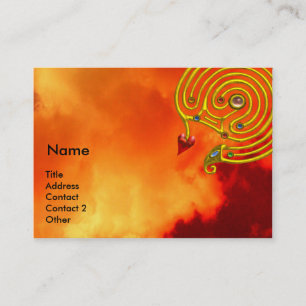 Carte De Visite LABYRINTH HYPER, nuages jaunes rouges