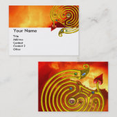 Carte De Visite LABYRINTH HYPER, nuages jaunes rouges (Devant / Derrière)