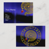 Carte De Visite LABYRINTHE ASTRAL, ASTROLOGIE ZODIAC GRAPHIQUE Ble (Devant / Derrière)