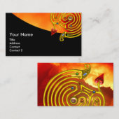 Carte De Visite LABYRINTHE D'OR HYPER, NUAGES JAUNES ROUGES Noir (Devant / Derrière)