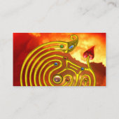 Carte De Visite LABYRINTHE D'OR HYPER, NUAGES JAUNES ROUGES Noir (Dos)