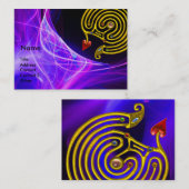 CARTE DE VISITE LABYRINTHE HYPER EN ROSE BLEUE VAGUES LUMINEUSES (Devant / Derrière)