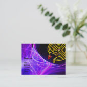 CARTE DE VISITE LABYRINTHE HYPER EN ROSE BLEUE VAGUES LUMINEUSES (Debout devant)