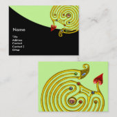 Carte De Visite LABYRINTHE HYPER, noir et blanc rouge vert (Devant / Derrière)